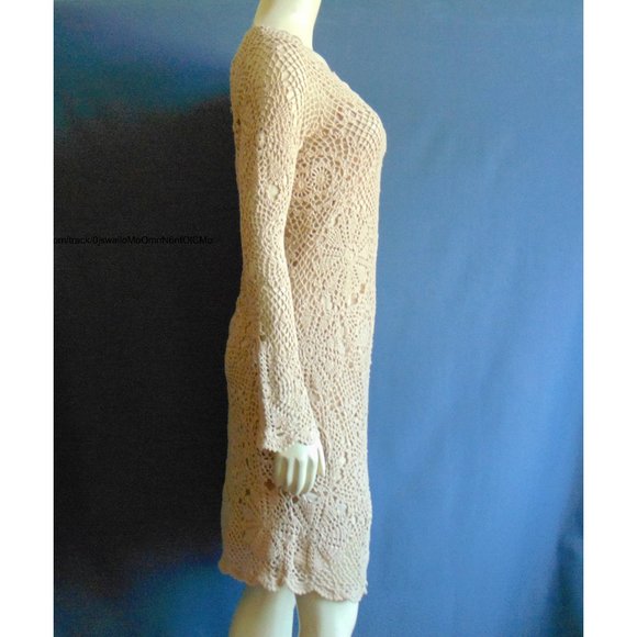 Boston Proper Nude Crochet Dress S - Picture 4 of 7